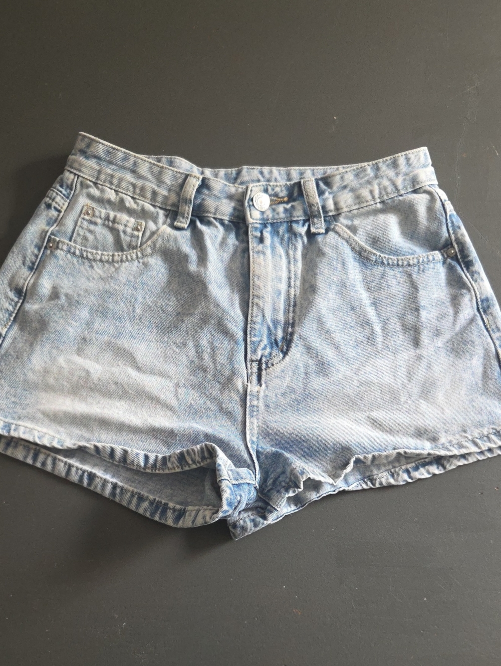 SHEIN Light Wash High Waist Denim Shorts